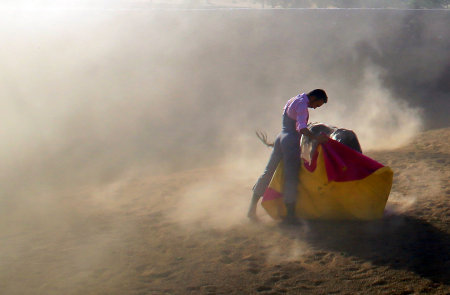 Training bullfighters, Spain