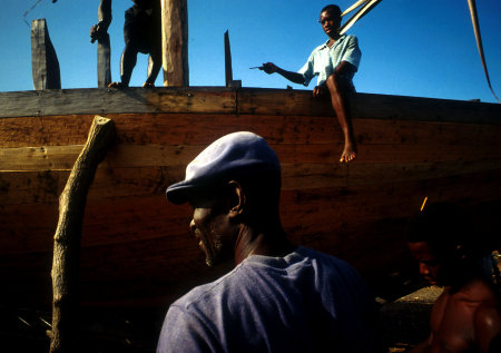 Boat builders in Leogane, Haiti