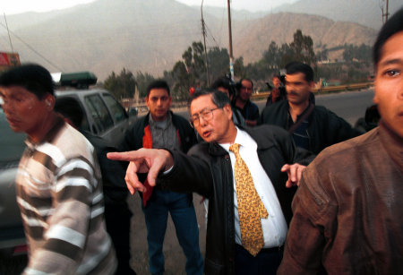 Peruvian president Alberto Fujimori, shortly before fleeing for exile in Japan.